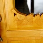 Chickadee carving on maple