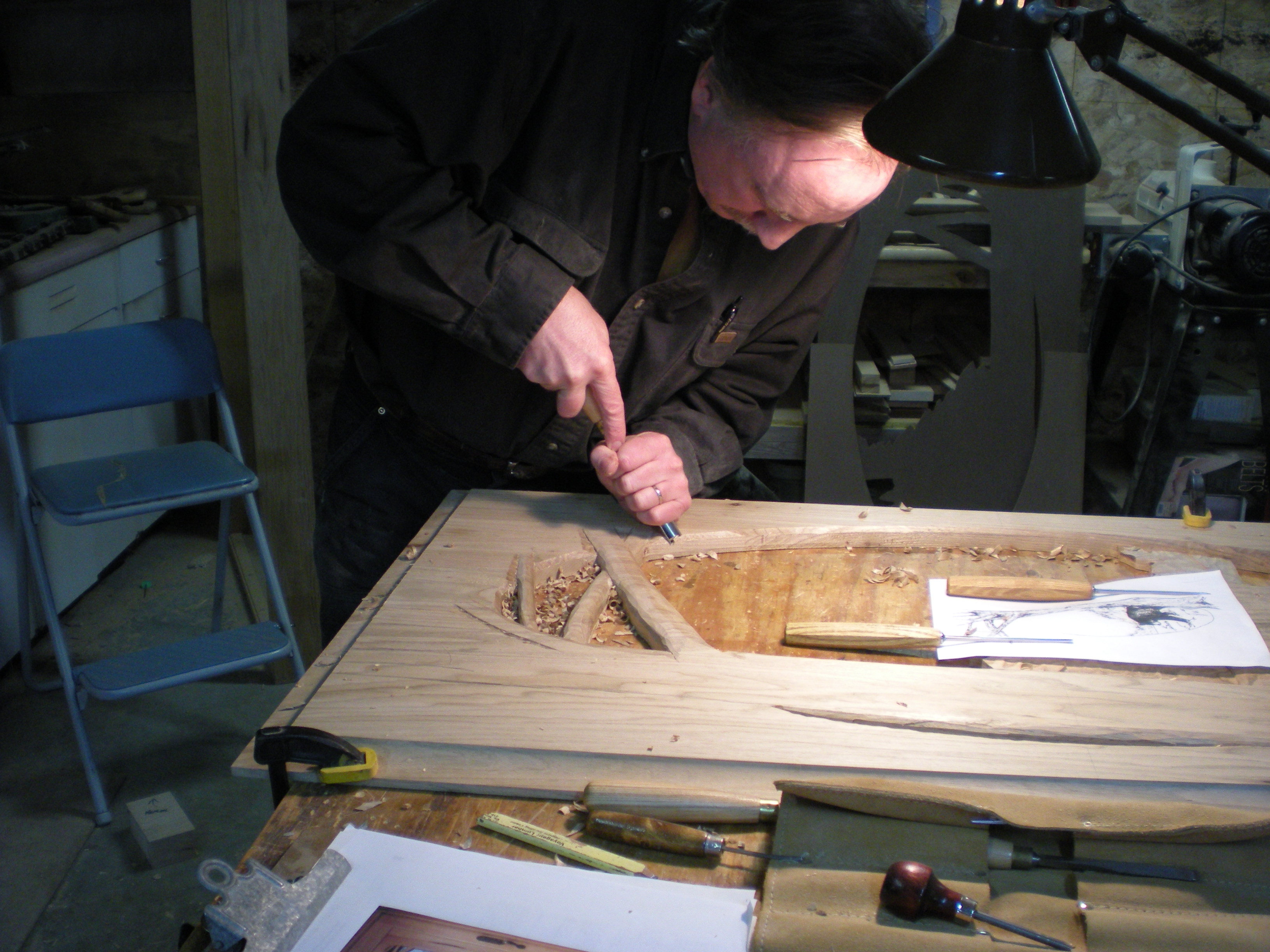 woor carving, sustom carved maple door