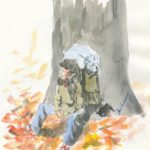 "Resting By a tree" Watercolor