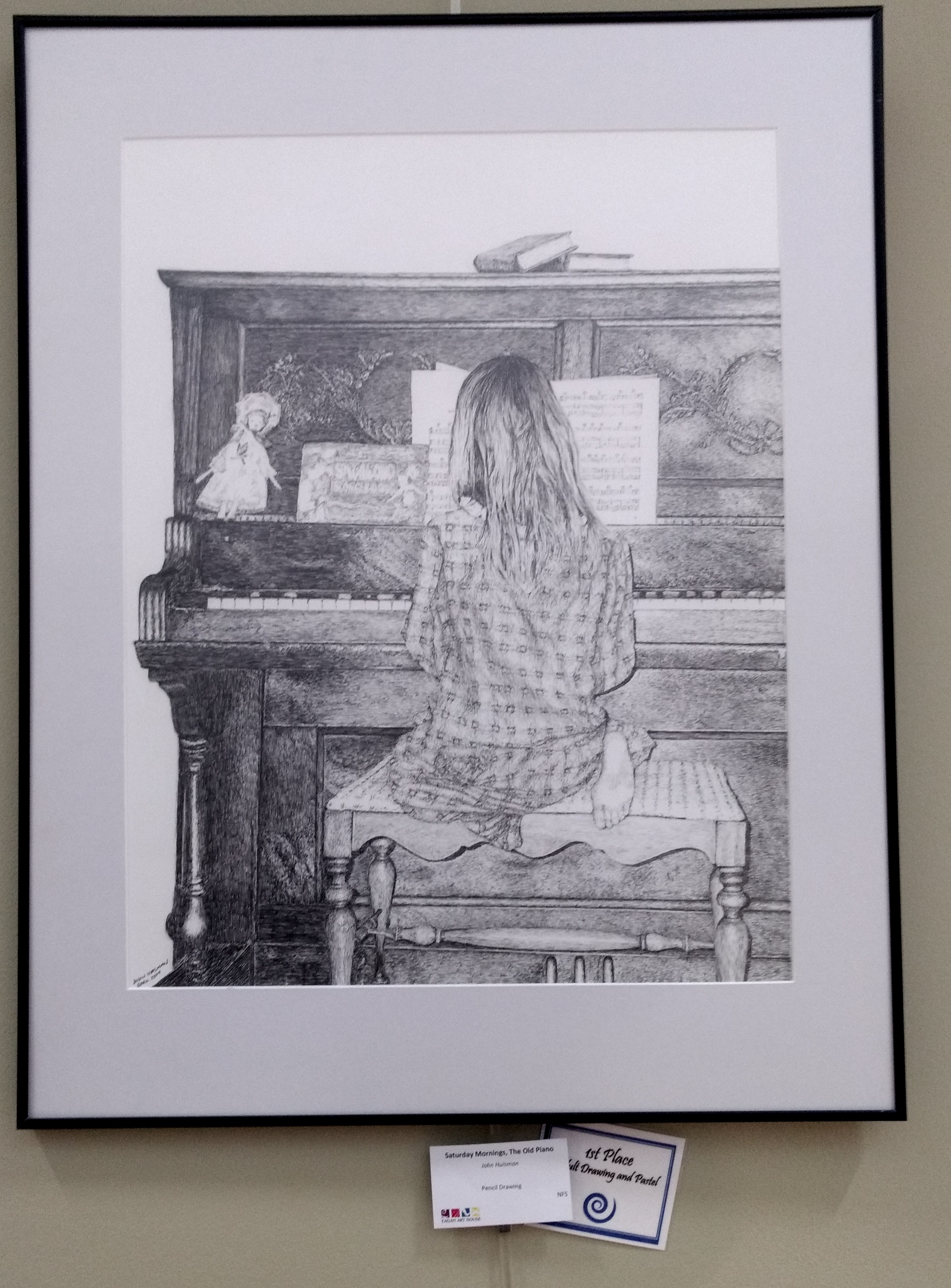 Eagan CC 1st place "Welcome Home" 1st place in Adult Drawing and pastel