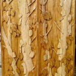 Complete panels, Carved birch trees