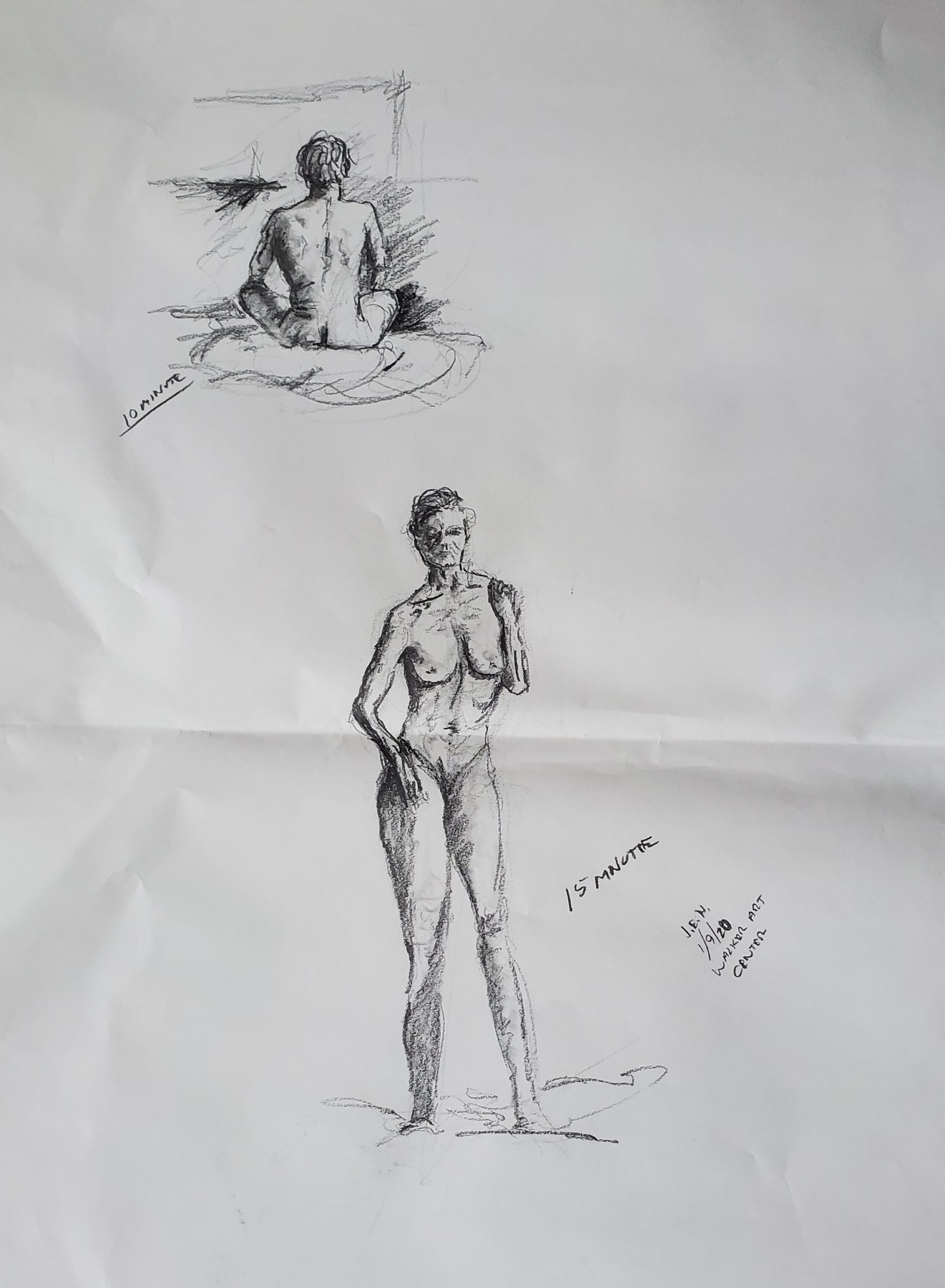 Figure drawing session at the Walker in Minneapolis, sketches by John Huisman