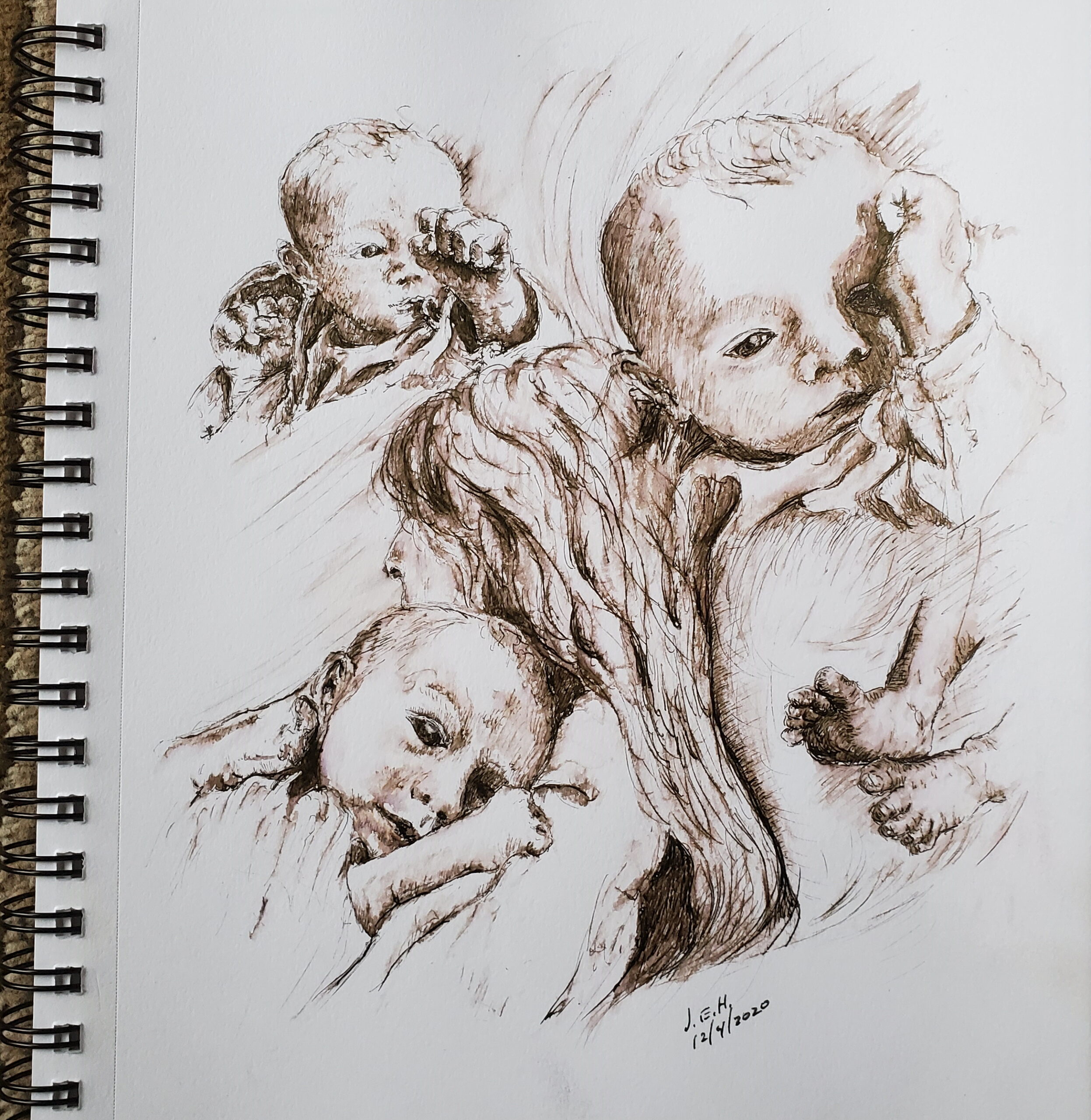 Art work, pen and ink sketch by John Huisman